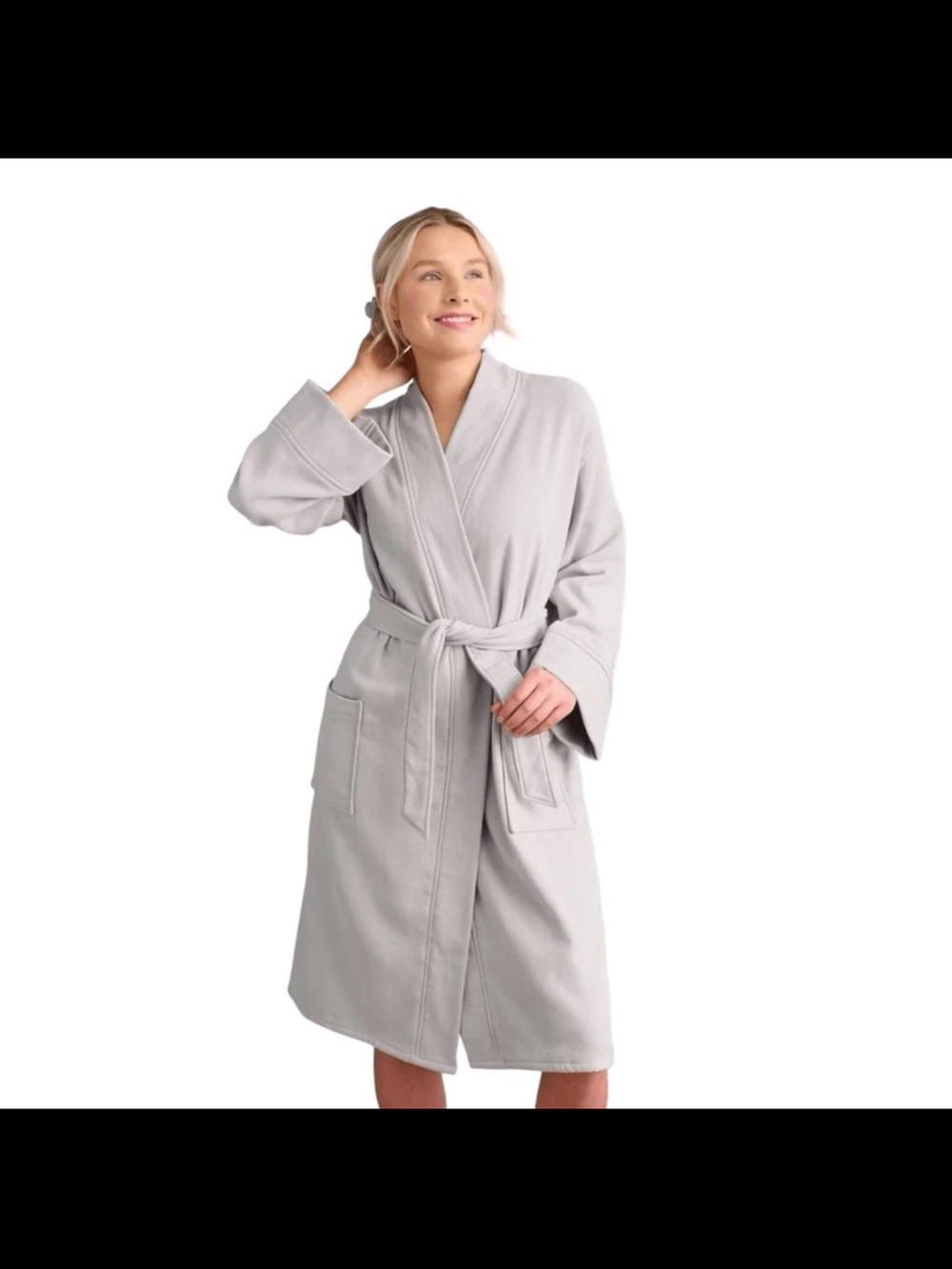 Room Essentials Women’s Bath Robe Size S/M Cotton Terry Loungewear Tie Closure